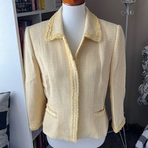YELLOW tweed blazer